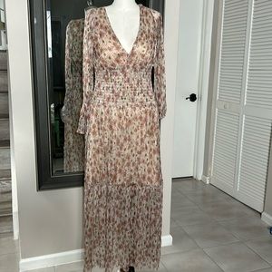 Haute Nights Metallic Floral Maxi formal dress size small to medium- see measure